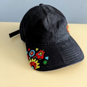 Disneyland women's Black adjustable Coco embroidered floral hat